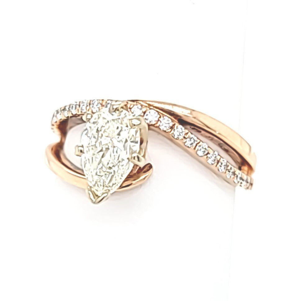 84867 - Rose Gold Pear Diamond Engagement Ring