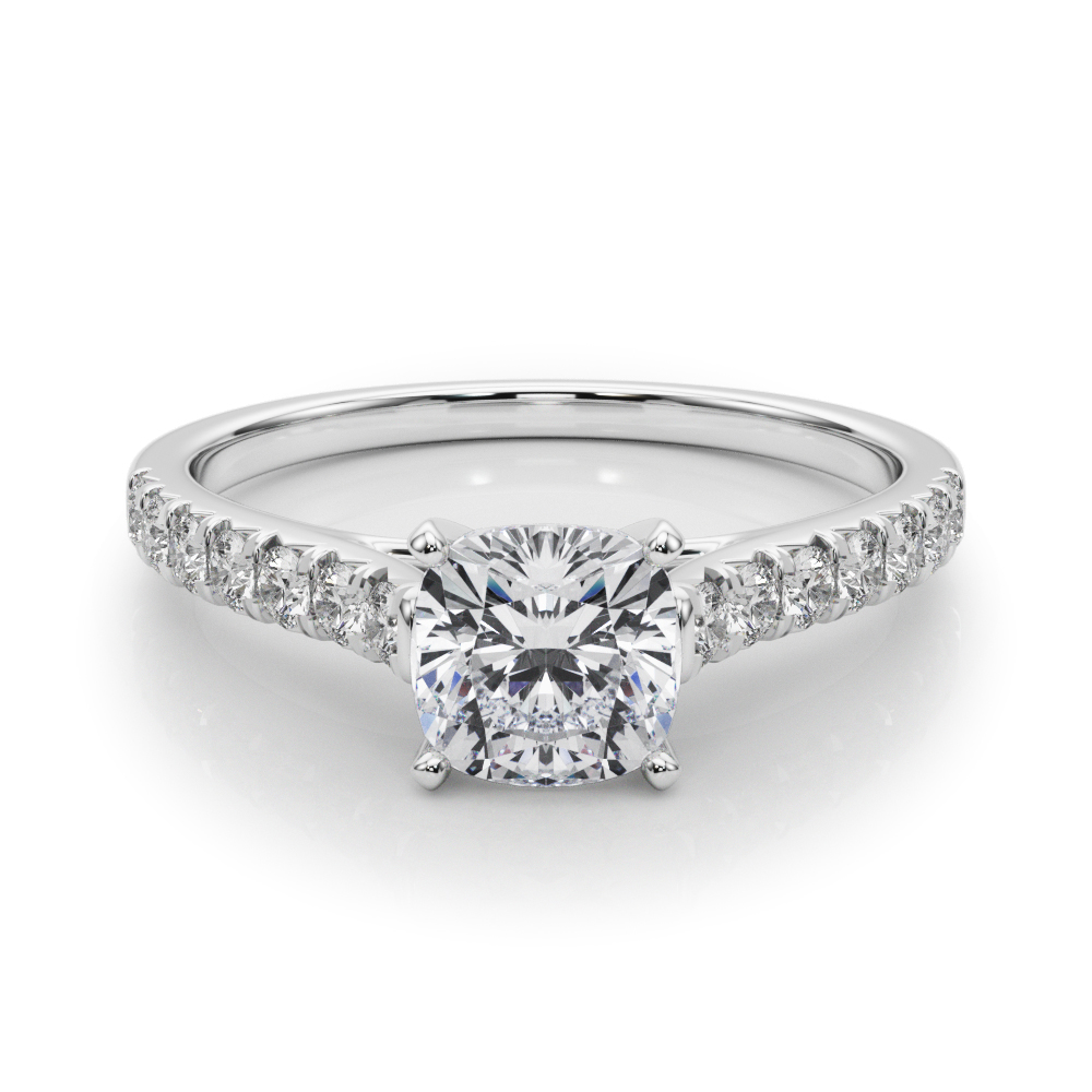 Cushion Moissanite Engagement Rings