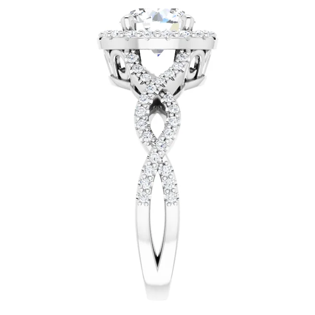 2.18 ct. Round Diamond Infinity Halo Wedding Set